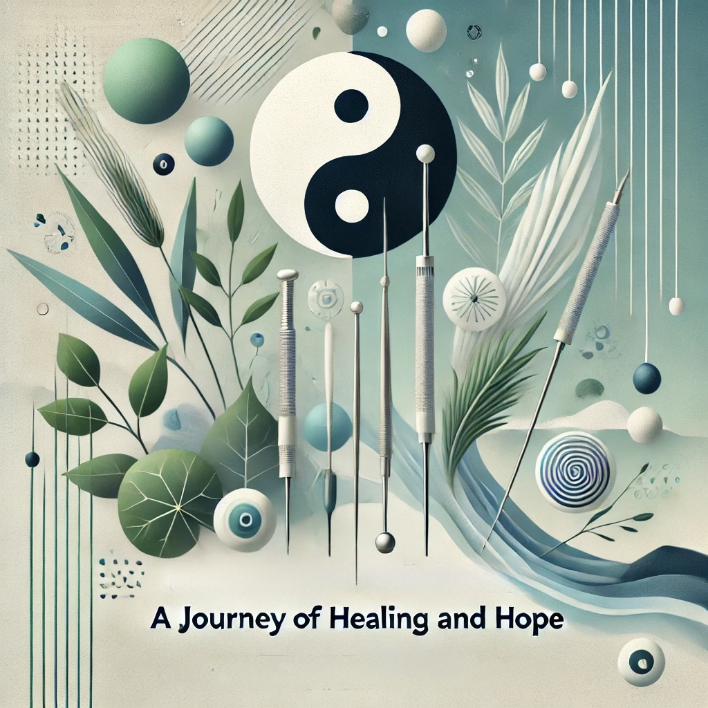 A refined podcast cover image for Dr. Robin Tim So, titled ‘A Journey of Healing and Hope.’ The image features an elegant design with corrected spelling, balanced colors, and a calm background emphasizing his 44 years of acupuncture practice and personal healing journey. 