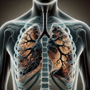 Unhealthy depiction of Stage 4 NSCLC.